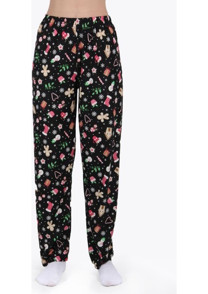 Kadın Uzun Kollu Süet Kışlık Kadife Pijama Takımı