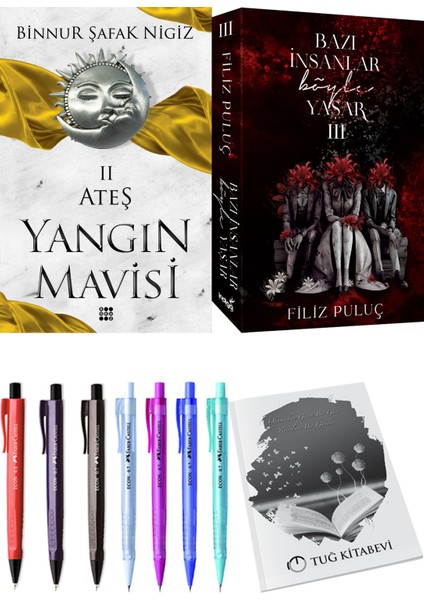 Bazı Insanlar Böyle Yaşar 3 ve Dokuz Yayınları Yangın Mavisi 2 Ateş Binnur Şafak Nigiz + Hediyeli