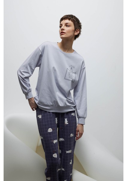 Kadın Pamuklu Uzun Kollu Pijama Üstü modelleri