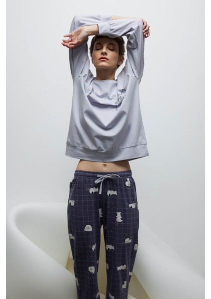 Kadın Pamuklu Uzun Kollu Pijama Üstü indirimleri