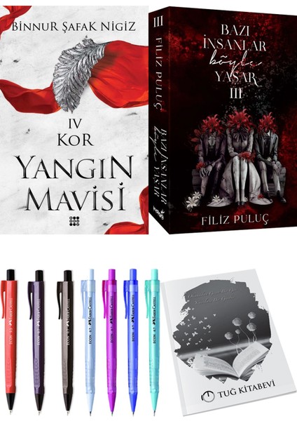Bazı Insanlar Böyle Yaşar 3 ve Dokuz Yayınları Yangın Mavisi 4 Kor Binnur Şafak Nigiz + Hediyeli