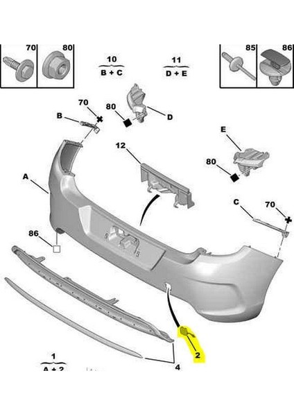 Citroen C4 Arka Tampon Çeki Kapak (2009-2017) 1.6 Hdı, 1.4 Vtı, 1.6 Vtı, 1.2 Vtı CM00036 fiyatları