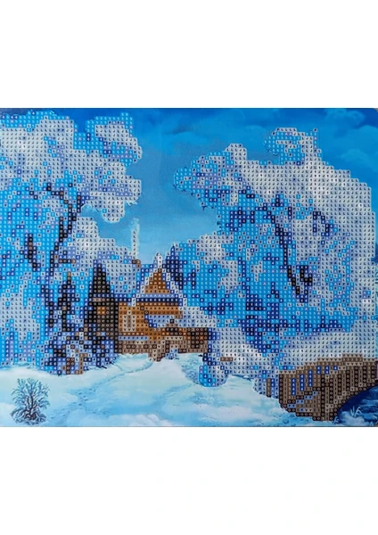 Boncuklu Taşlı Mozaik Elmas Boyama Goblen Tablo Resim Puzzle Dıamond Set 21X25 Çocuklar Için