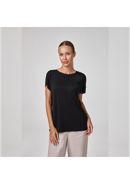 Kadın Kısa Kollu Sıfır Yaka Bluz - T-Shırt fiyatları