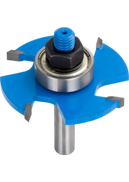 Ahşap Freze Bıçağı 03B-50804008 Dört Kanatlı Rulmanlı Yivli Kanal Açma Freze Ucu Sap 8 mm fırsatları