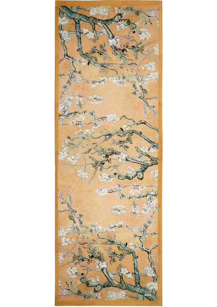 Hardal Badem Çiçeği Desen Vual Ipek Şal modelleri