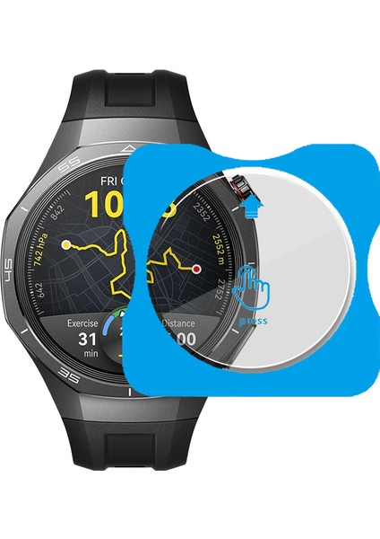 Huawei Watch Gt5 Pro 46MM Uyumlu Kolay Takılabilir Takma Aparatlı Temperli Cam Ekran Koruyucu