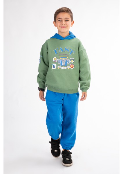 Erkek Çocuk Baskılı Kapşonlu Eşofman Takımı modelleri
