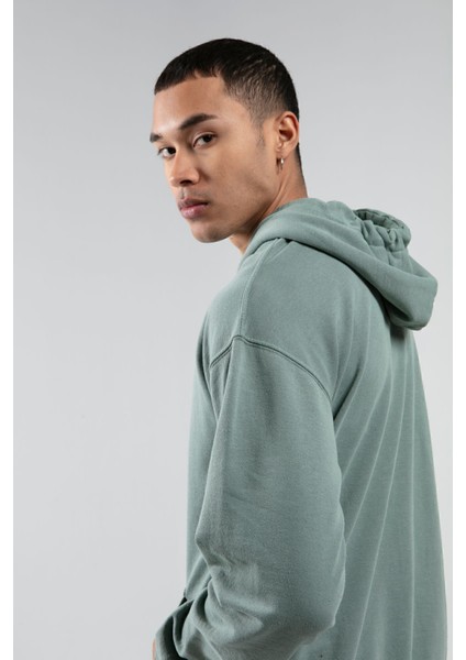Yıkamalı/eskitme/soluk Efektli Regular/normal Kalıp Kapşonlu Kanguru Cepli Örme SWEATSHIRT-8851 fırsatları