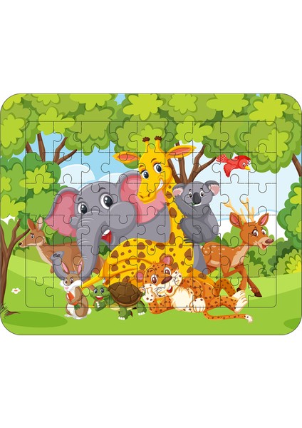 54 Parça Ahşap Eğitici Yapboz Puzzle Seti (Set 2)