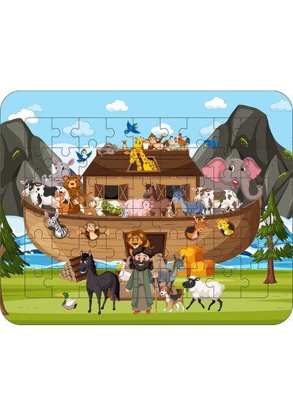 54 Parça Ahşap Eğitici Yapboz Puzzle Seti (Set 2)