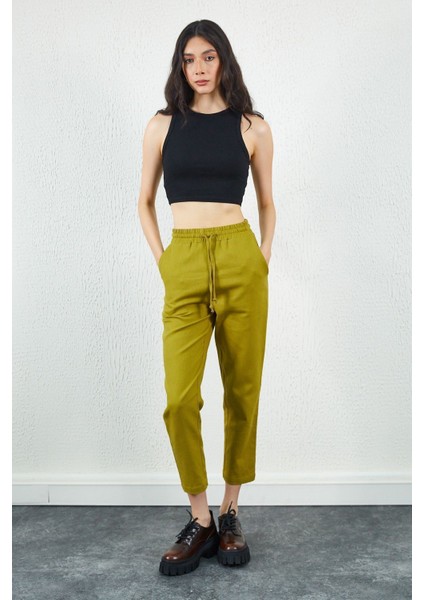 Olive Gabardin Kadın Jogger Pantolon| EK100667567