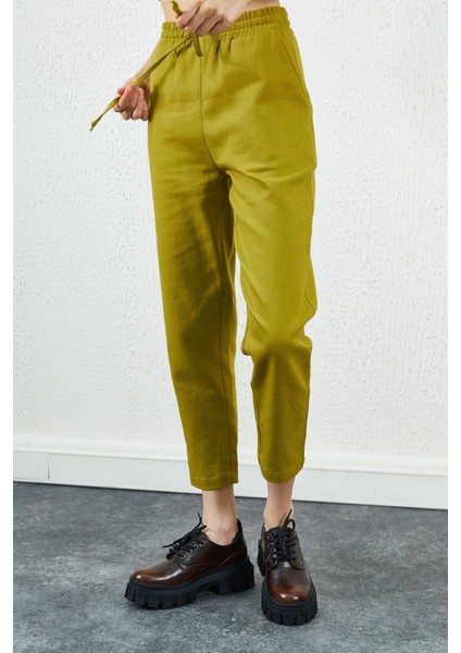 Olive Gabardin Kadın Jogger Pantolon| EK100667567