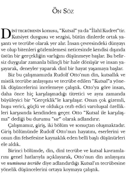 Rudolf Otto'da Dini Tecrübe ve Mistisizm - Mehmet Fatih Kalın