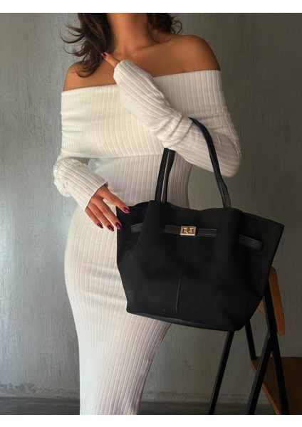 Tarya Süet Kemer Detaylı Kadın Omuz Çantası BP-4830O