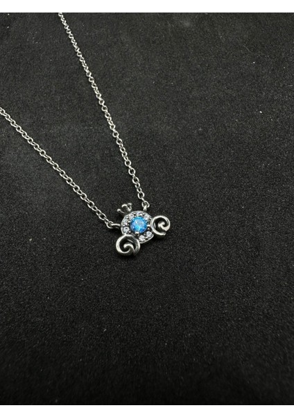 Mavi Taşlı Ithal Gümüş Kolye fiyatları