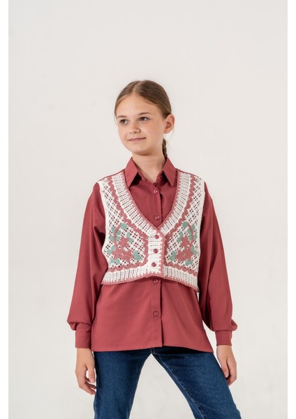 Kiz Çocuk Tri?ko Yelekli? Gömlek fiyatları