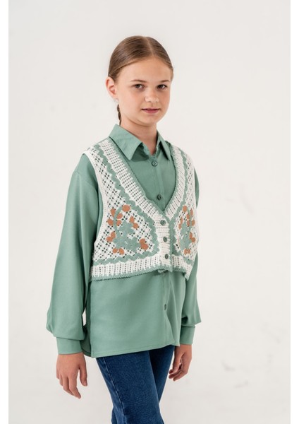 Kız Çocuk Triko Yelekli Gömlek fiyatları