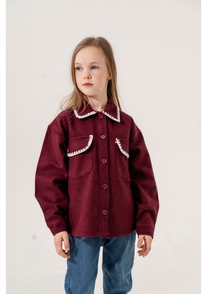 Kız Çocuk Renkli Kroşetalı Gömlek modelleri