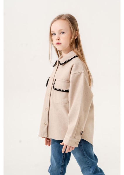 Kız Çocuk Renkli Kroşetalı Gömlek modelleri