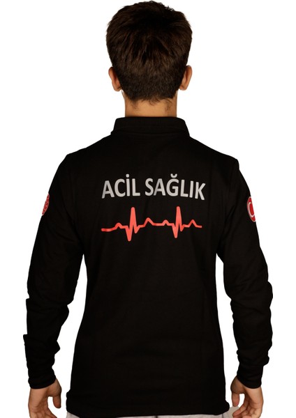 112 Acil Sağlık Polo Yaka Sweat Unisex Modeli