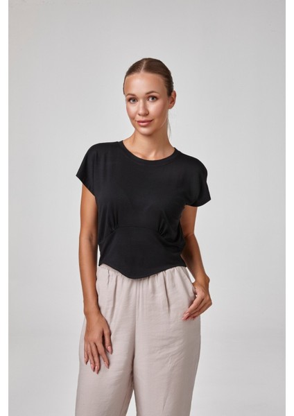 Kadın Kısa Kollu Sıfır Yaka Bluz - T-Shırt fiyatları