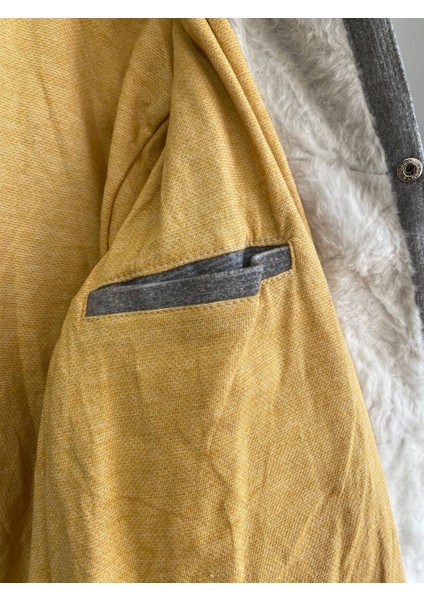 Vintage Oversize Retro Etnik Desenli Kürklü Ceket Gedk4