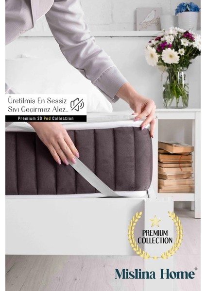 Premium Sıvı Su Geçirmez Tek Kişilik Çift Kişilik Köşe Lastikli Ped Çocuk Yatak Koruyucu Sessiz Alez 200 x 200 cm