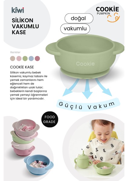 Pumpkin 11 Parça Full Bebek Beslenme Seti, Mama Seti Bpa Free, Doğal Silikon - Olive