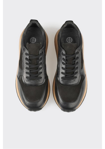 Siyah Deri Erkek Spor Ayakkabı fırsatları