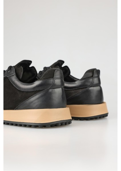 Siyah Deri Erkek Spor Ayakkabı indirimleri