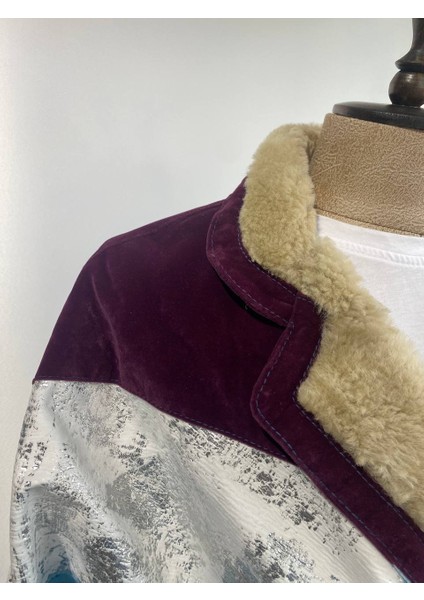 Vintage Oversize Retro Etnik Desenli Kürklü Ceket Mpgms4