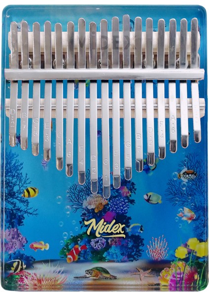 KLX-640-PAK Okyanus Cam Kalimba 17 Tuşlu Full Set