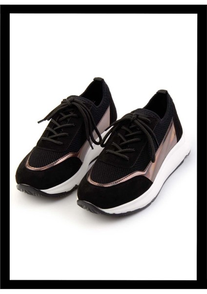 Siyah Platin Ayna Kadın Sneaker K01228010339