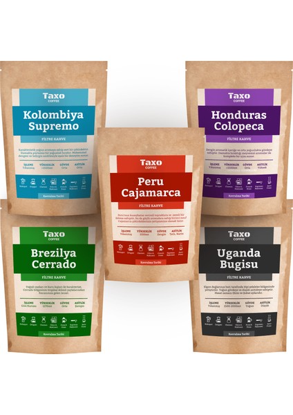 Filtre Kahve Deneme Seti 5x50gr