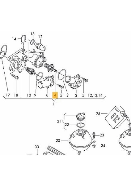 Volkswagen Polo Termostat (2010-2014) 1.4TSI 03C121110L