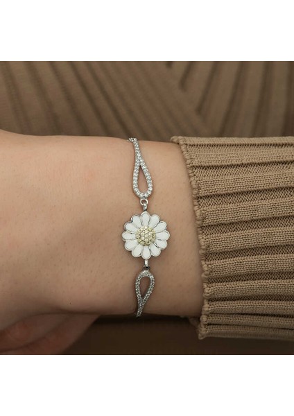 925 Ayar Gümüş Papatya Bileklik modelleri