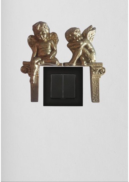 Üçlü Melek Biblo Altın Yaldız Yükseklik 12X8 Duvar Askılı modelleri