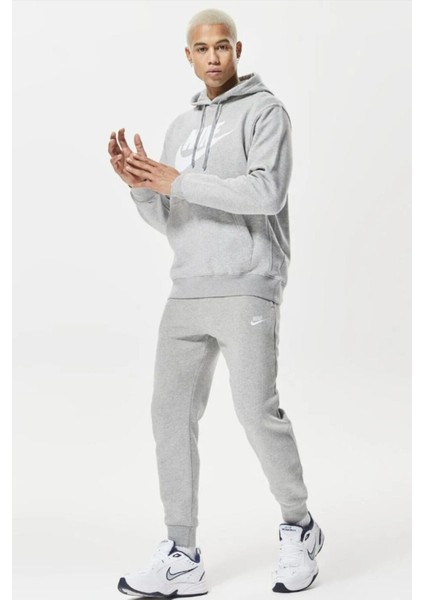 Club Graphic Pullover Erkek Gri Sweatshirt