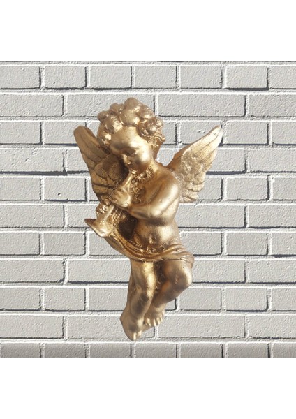 Melek Temalı 3’lü polyester döküm altın yaldız boyalı Duvar Süsü 12X8 cm modelleri