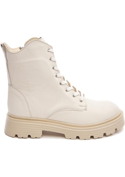 Deri Fermuarlı Kadın Bot