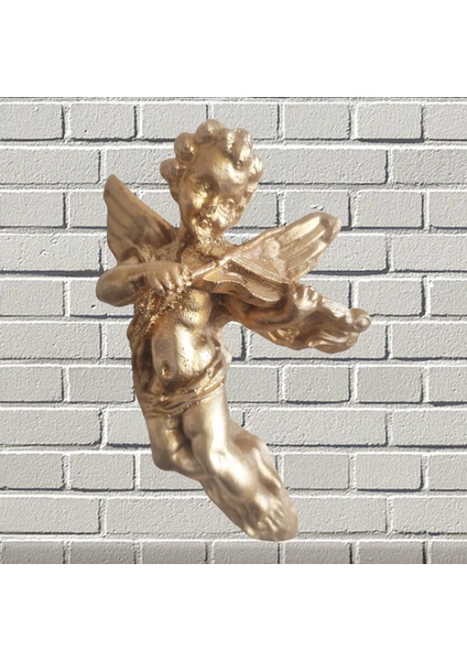 Melek Temalı 3’lü polyester döküm altın yaldız boyalı Duvar Süsü 12X8 cm fırsatları