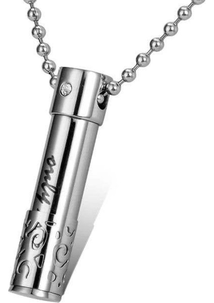 Dilek Kolyesi Ilaç, Dua Kül Not Saklama Kapsül Açılabilen Paslanmaz Çelik Kolye Gümüş Renk Işleme