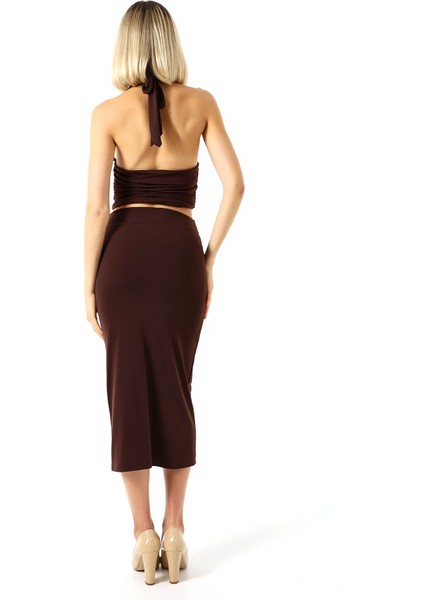 Ön Drapeli Uzun Etek 82 cm /ön Büzgülü Etek / Draped Long Skırt indirimleri