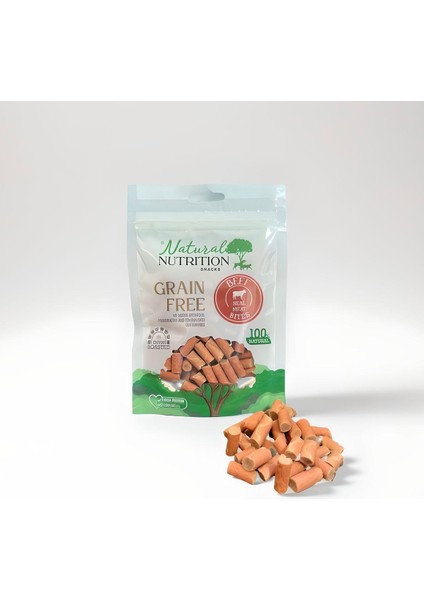 Natural Nutrition Biftek Eti Minik Taneler Köpek Ödülü Grain Free (Tahılsız) Yüksek Proteinli Fırında Kavrulmuş