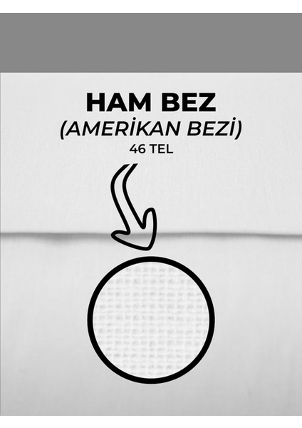 %100 Pamuk 46 Tel Amerikan Bezi Ham Bez Punch Kumaş - Beyaz 1000x