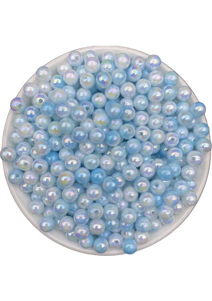 50gr 8mm Mavi Ebruli Sedefli Janjanlı Pastel İnci Boncuk,takı Yapımı,hobi,çanta Boncuğu(~200 Adet)
