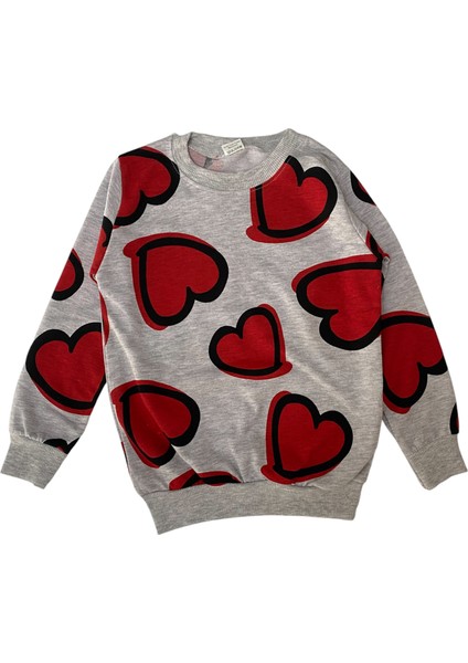 Kız Çocuk Pamuklu Gri Kalp Desen Pijama Takımı fiyatları