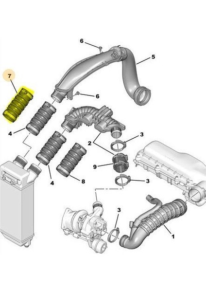 Peugeot 3008 Turbo Radyatör Hortumu (2009-2014) 1.6, 1.6 Vtı CM00366