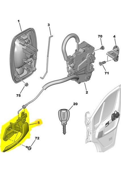 Citroen Jumper Ön Kapi Kolu İç (2005-2016) 2.2, 2.2 HDI, 2.0 HDI 911760